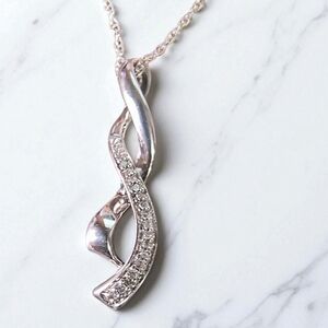Jane Seymour Diamond Studded Infinity Pendant Necklace